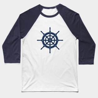 Nautical rudder / Navy blue Baseball T-Shirt